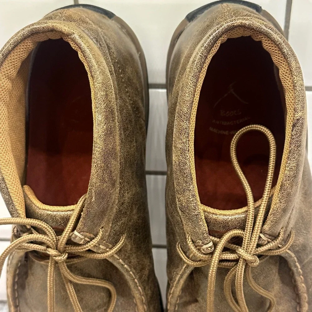 Twisted X Mens 13M Driving Mocs Distressed Brown‎ Leather Chukka Shoes MDM0003